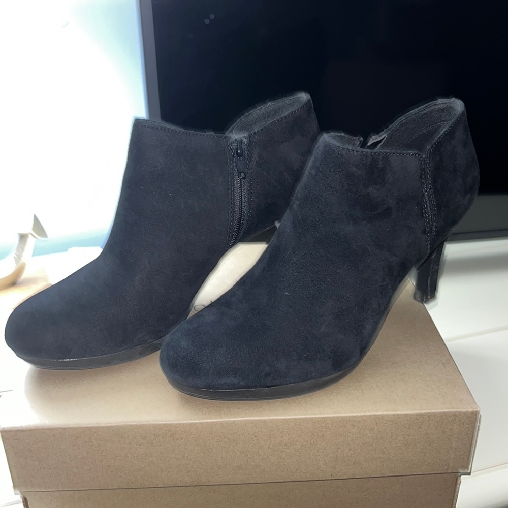 Clarks black suede bootie — make offer